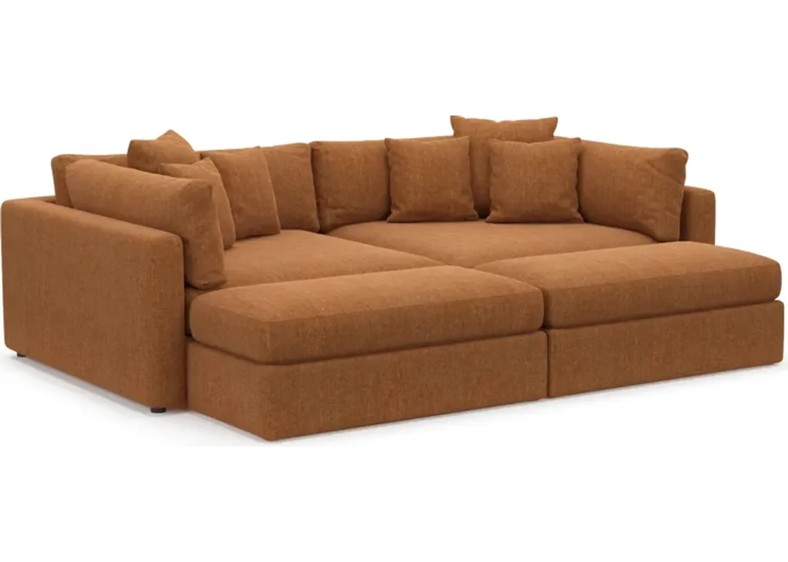 Haven Foam Comfort 2-Piece Sofa and 2 Ottomans - Contessa Ginger