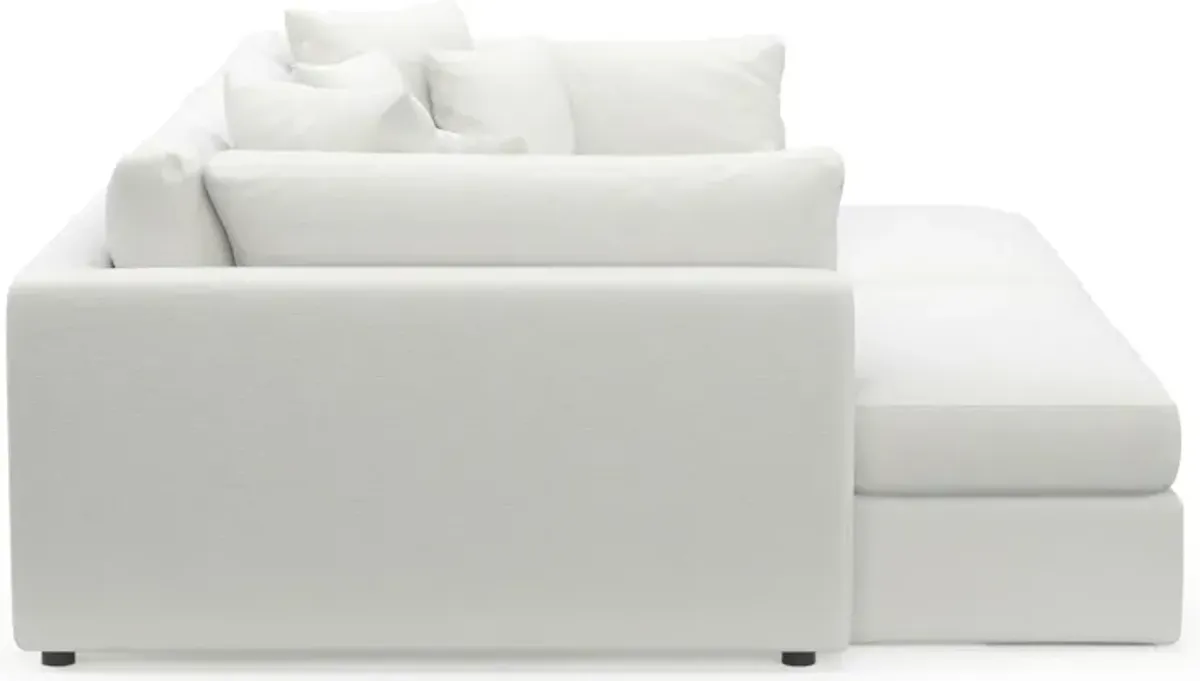 Haven Foam Comfort 2-Piece Media Sofa and 2 Ottomans - Contessa Vanilla