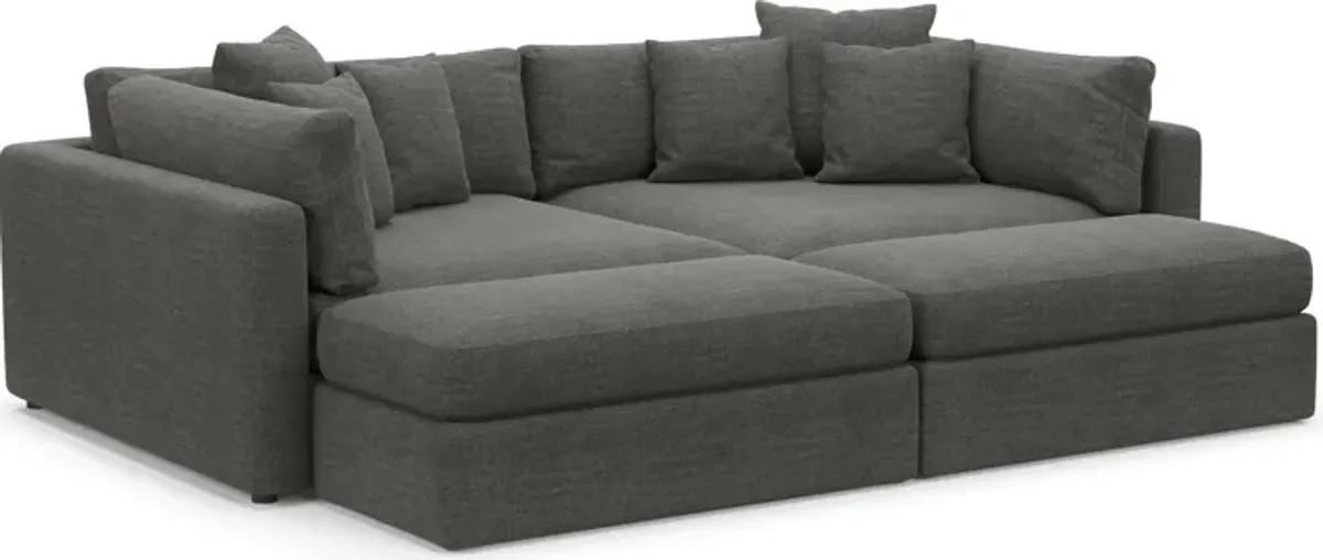 Haven Foam Comfort 2-Piece Sofa and 2 Ottomans - Curious Charcoal