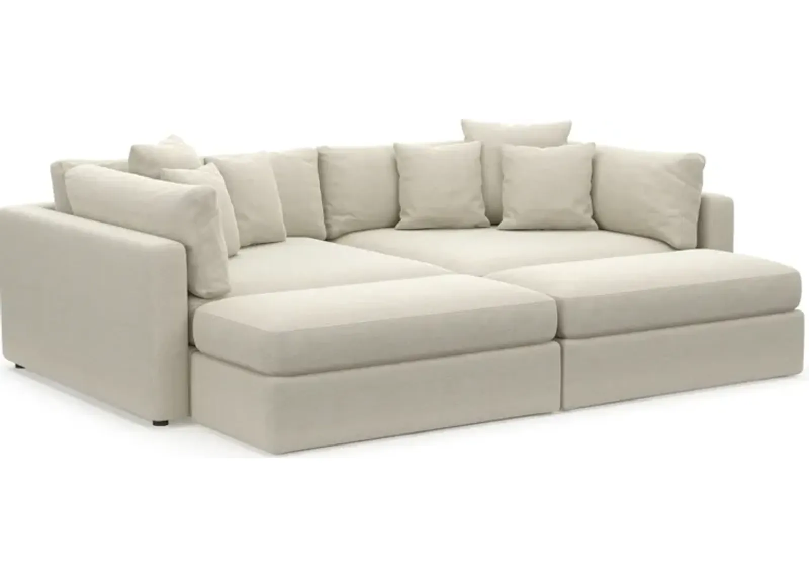 Haven Foam Comfort 2-Piece Sofa and 2 Ottomans - Curious Pearl