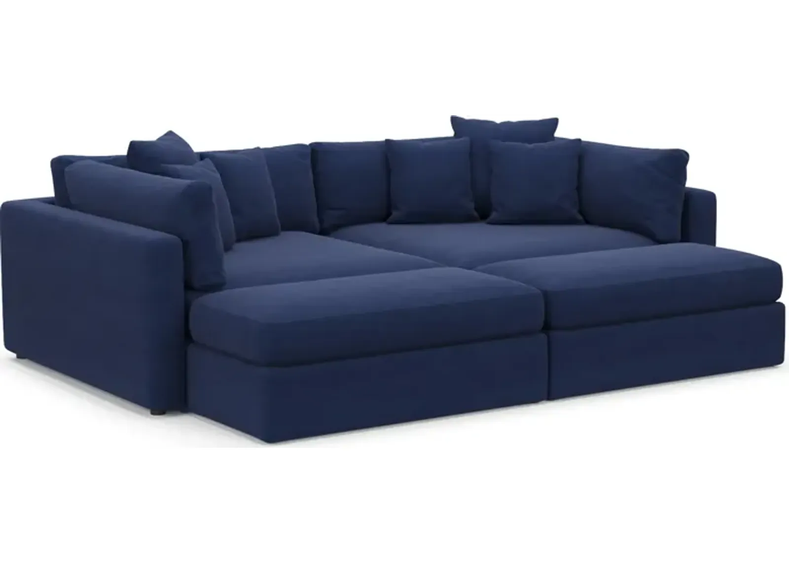 Haven Foam Comfort 2-Piece Sofa and 2 Ottomans - Abington Indigo