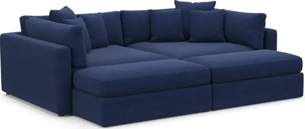 Haven Foam Comfort 2-Piece Sofa and 2 Ottomans - Abington Indigo