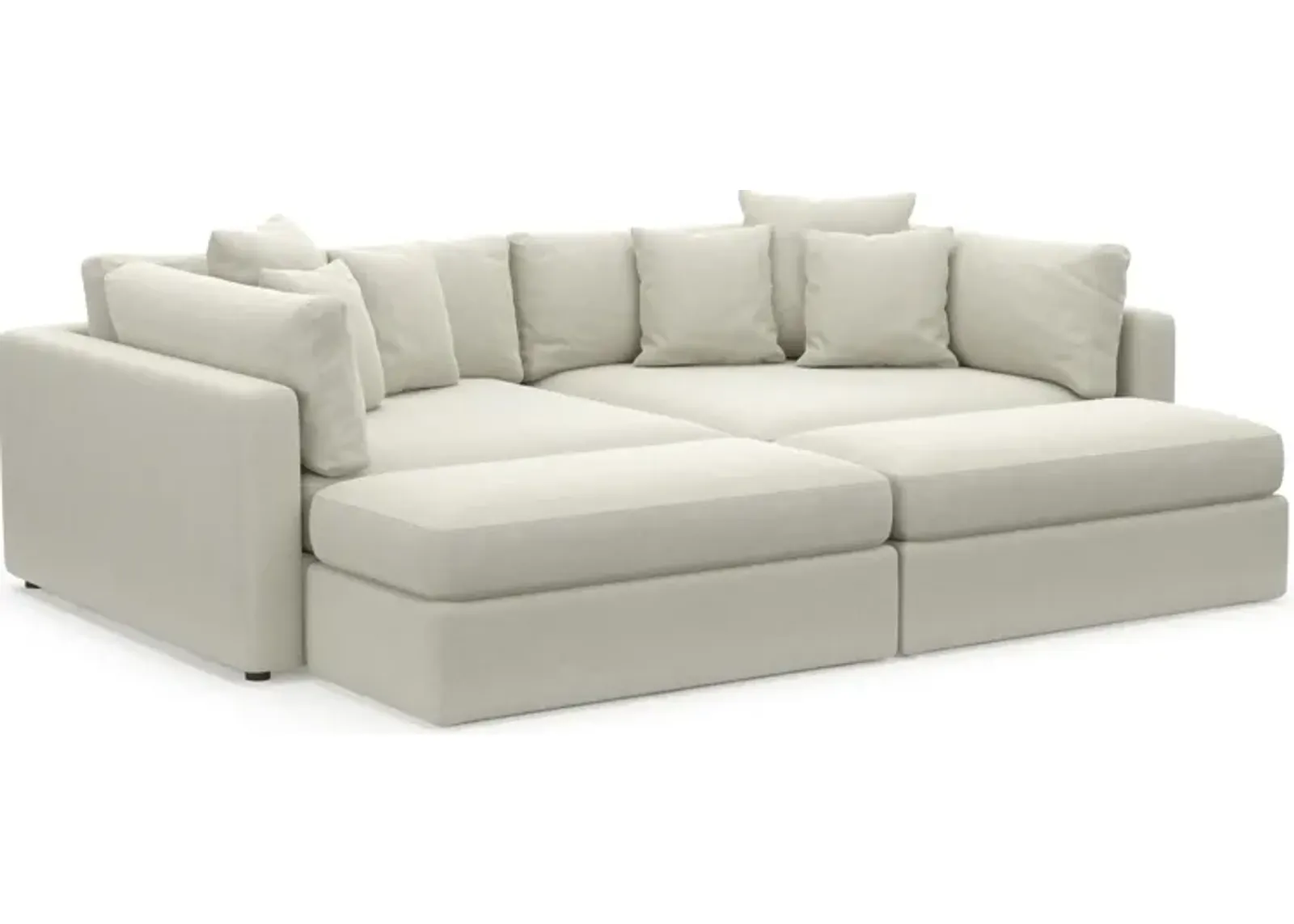 Haven Foam Comfort 2-Piece Sofa and 2 Ottomans - Anders Ivory