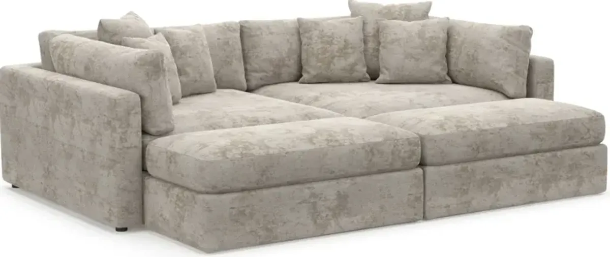 Haven Foam Comfort 2-Piece Sofa and 2 Ottomans - Hearth Cement