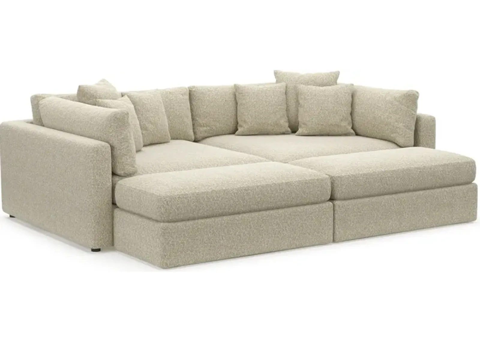 Haven Foam Comfort 2-Piece Sofa and 2 Ottomans - Bloke Cotton