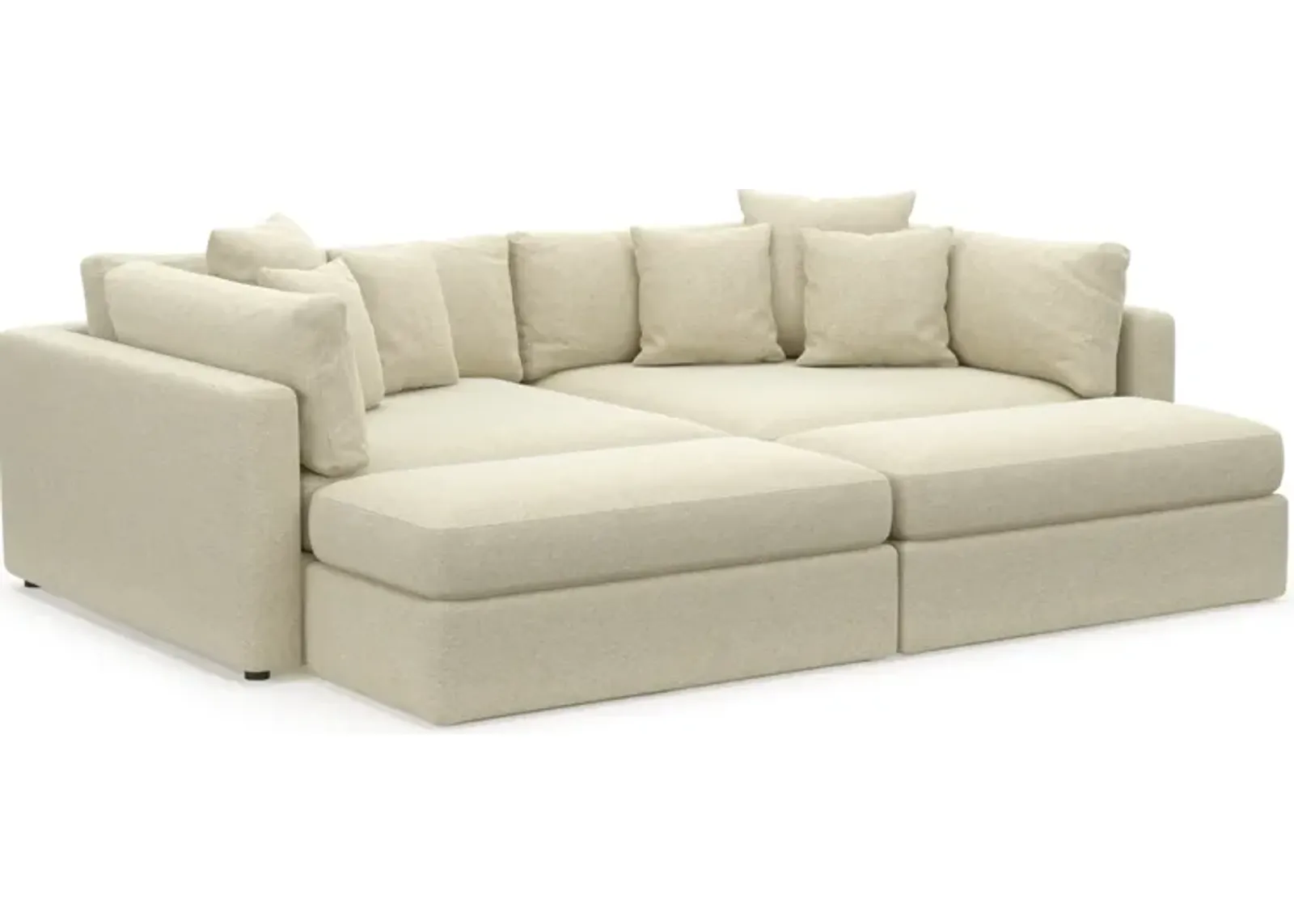 Haven Foam Comfort Eco Performance Fabric 2-Piece Media Sofa and 2 Ottomans - Bridger Shell