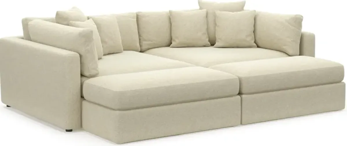 Haven Foam Comfort Eco Performance Fabric 2-Piece Media Sofa and 2 Ottomans - Bridger Shell