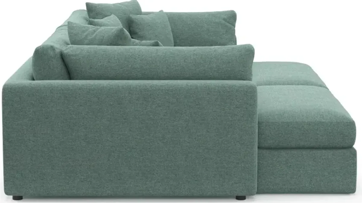 Haven Foam Comfort Eco Performance Fabric 2-Piece Media Sofa and 2 Ottomans - Bridger Jade