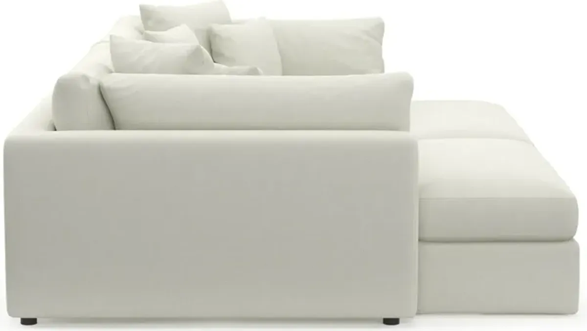 Haven Foam Comfort Eco Performance Fabric 2-Piece Media Sofa and 2 Ottomans - Liv Arctic