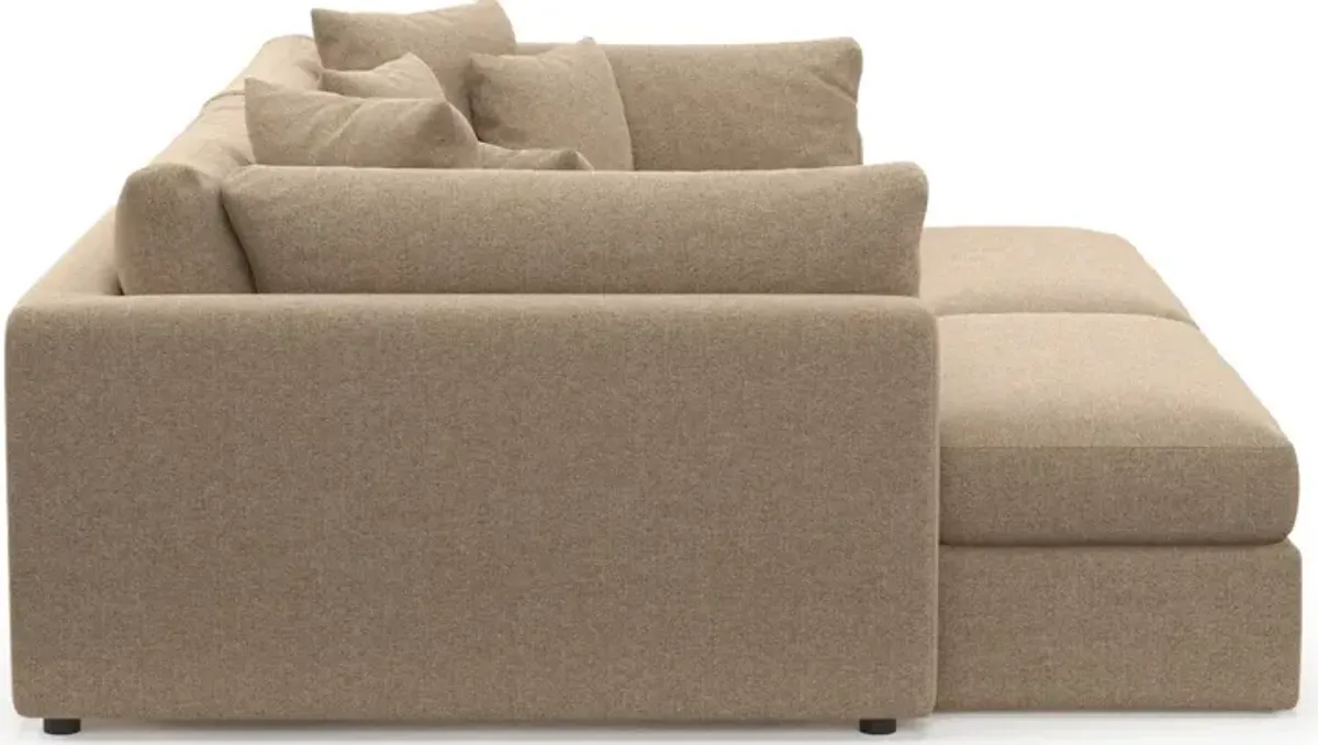 Haven Foam Comfort Eco Performance Fabric 2-Piece Media Sofa and 2 Ottomans - Liv Wicker