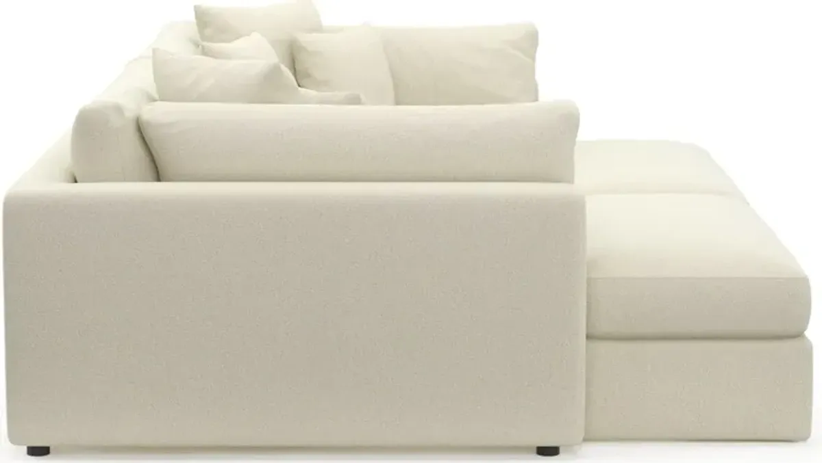 Haven Foam Comfort Eco Performance Fabric 2-Piece Media Sofa and 2 Ottomans - Fincher Ivory