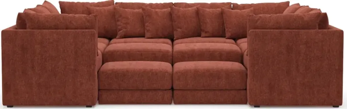 Nest Foam Comfort 7-Piece Pit Sectional - Contessa Paprika