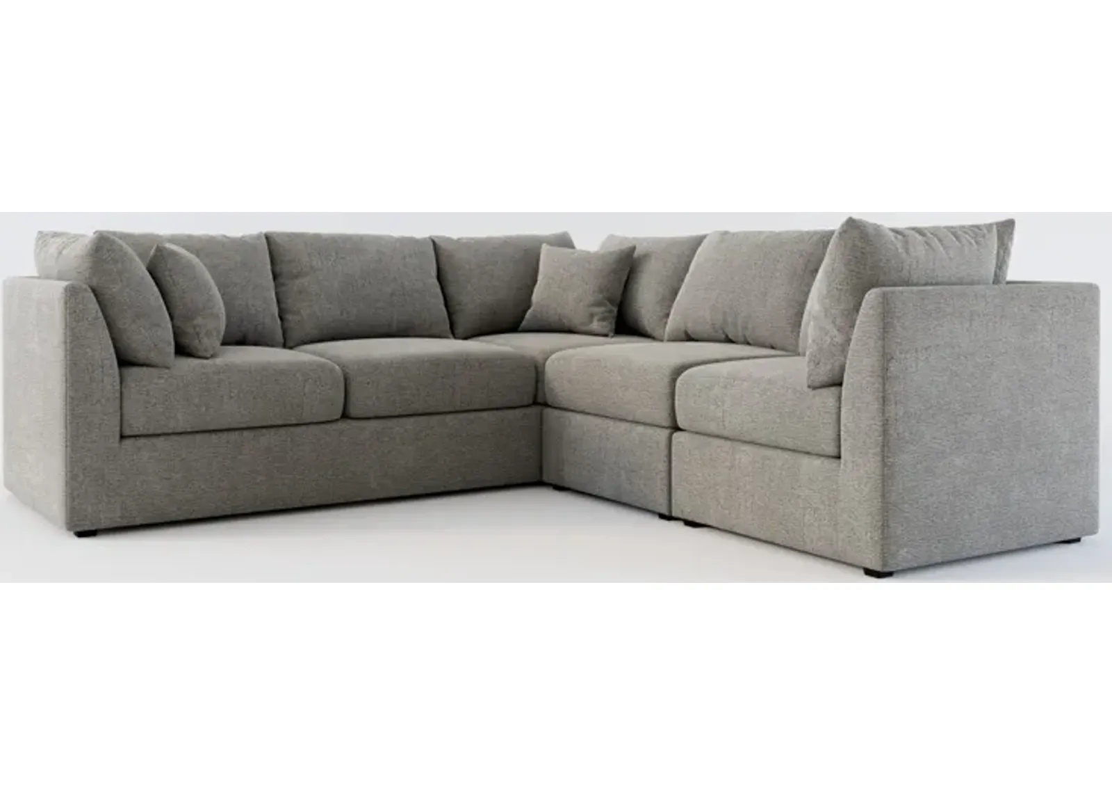 Nest Foam Comfort 3-Piece Small Sectional - Living Large Charcoal