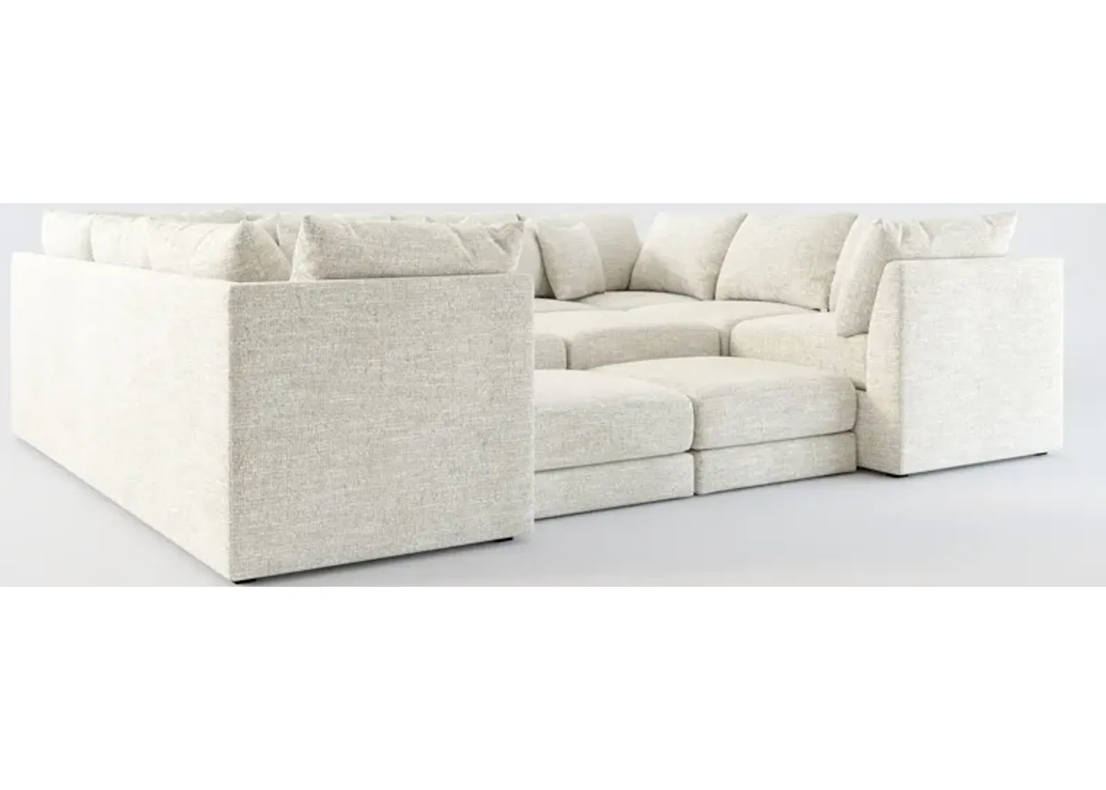 Nest Foam Comfort 9-Piece Pit Sectional - M Ivory