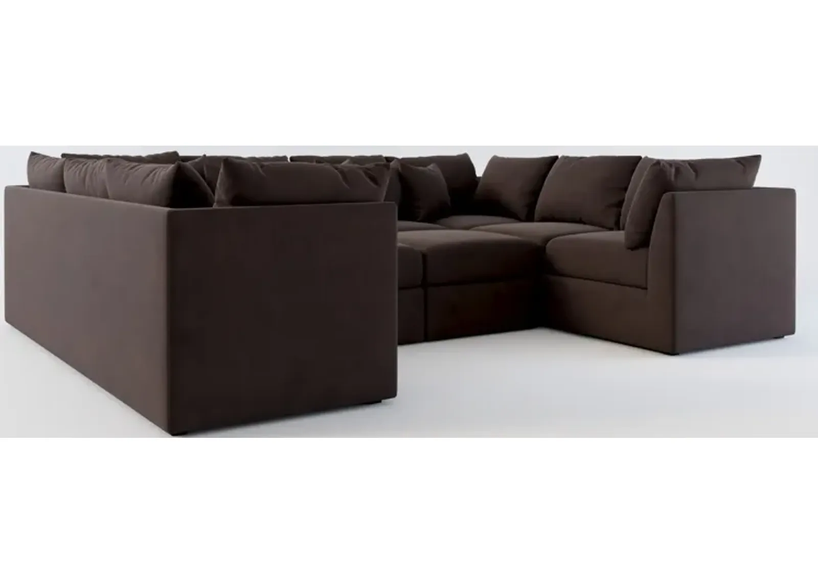 Nest Foam Comfort 5-Piece Pit Sectional - Merrimac Dark Brown