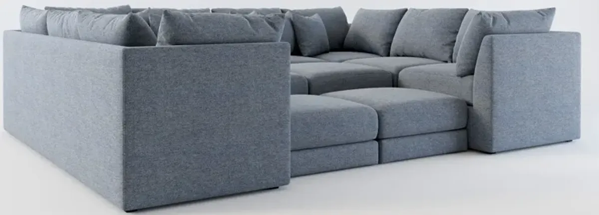 Nest Foam Comfort Eco Performance 7-Piece Pit Sectional - Bridger Navy