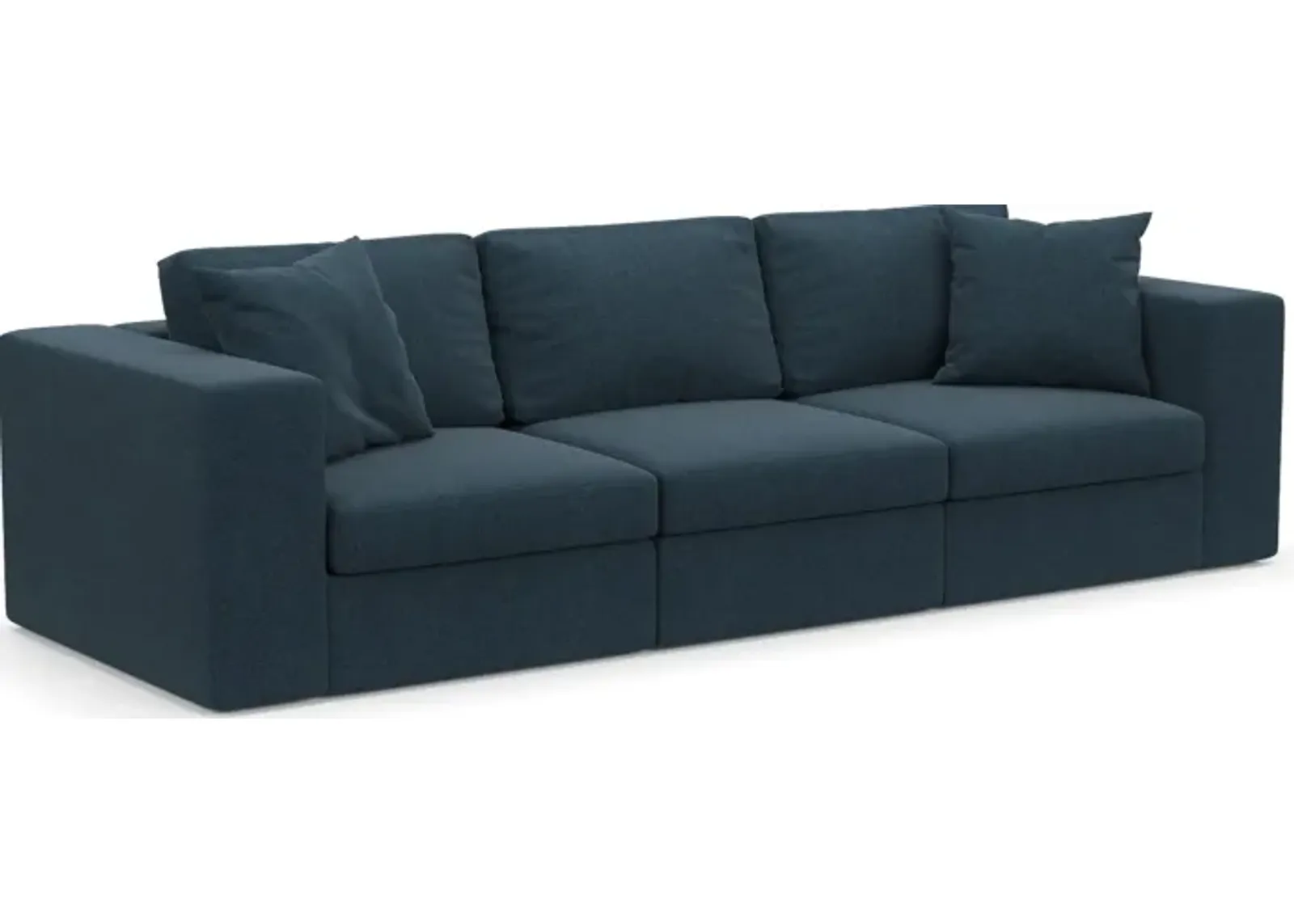 Collin Hybrid Comfort Eco Performance Fabric 3-Piece Sofa - Broderick Indigo