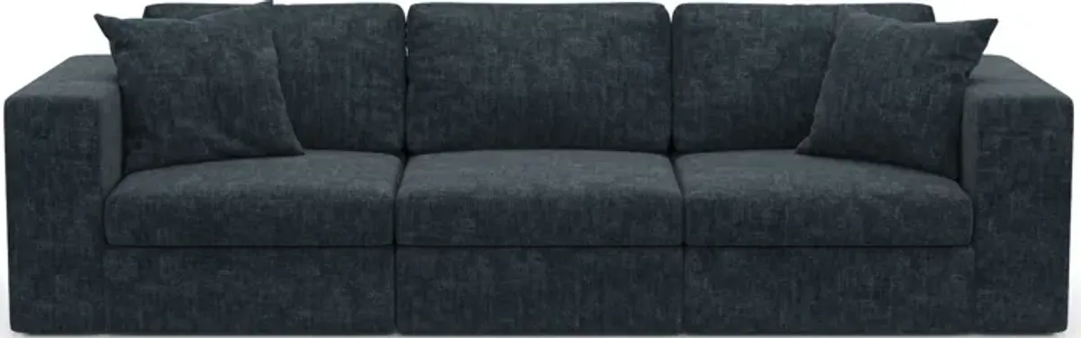 Collin Hybrid Comfort Eco Performance Fabric 3-Piece Sofa - Argo Navy