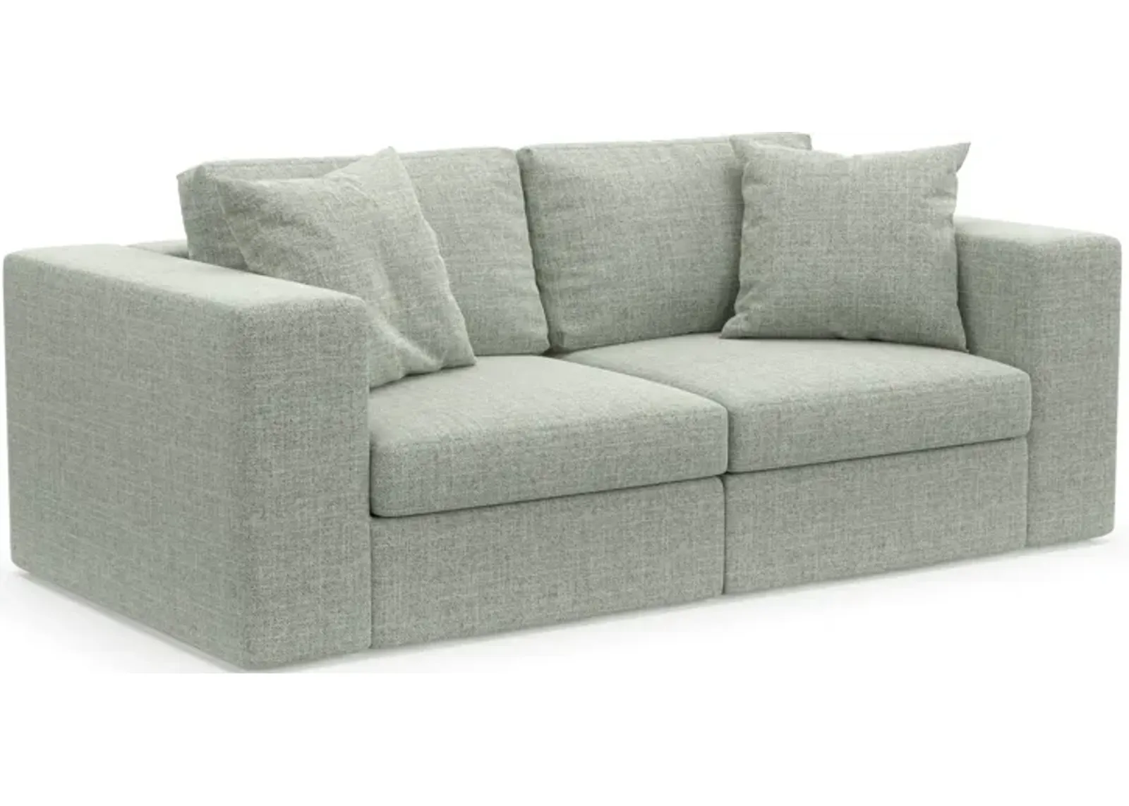 Collin Hybrid Comfort Eco Performance Fabric 2-Piece Sofa - Broderick Sea Glass