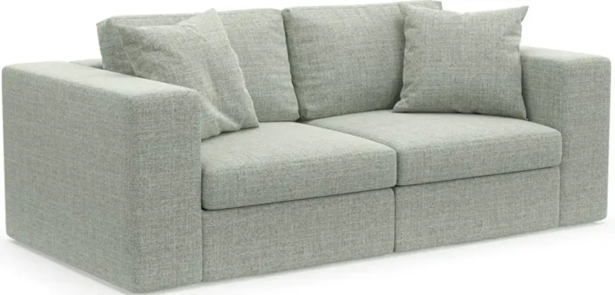 Collin Hybrid Comfort Eco Performance Fabric 2-Piece Sofa - Broderick Sea Glass