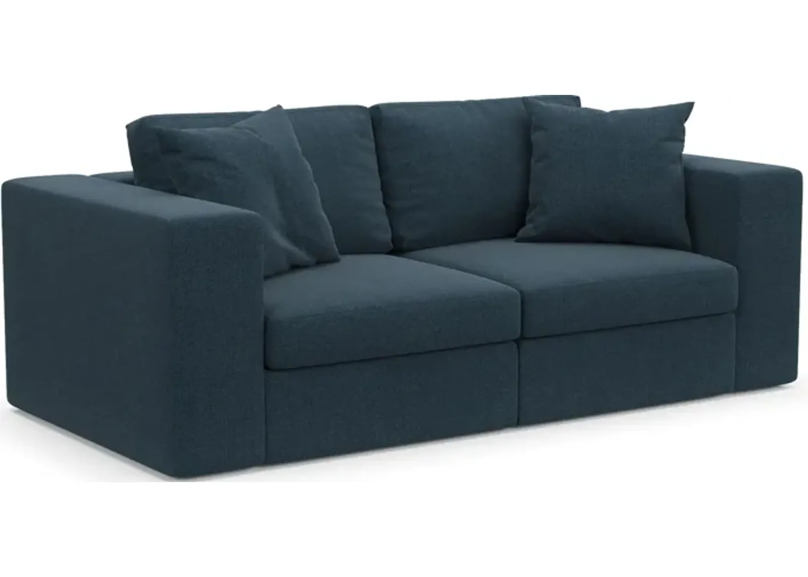 Collin Foam Comfort Eco Performance Fabric 2-Piece Sofa - Broderick Indigo