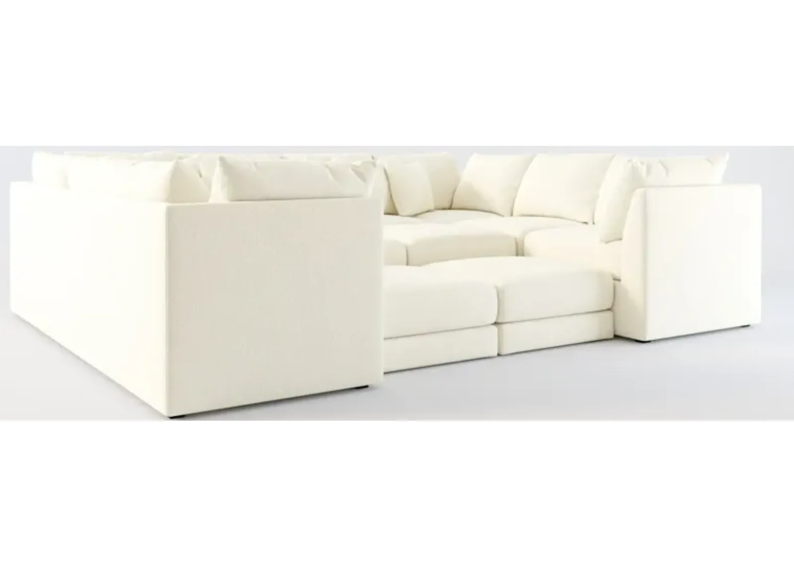 Nest Foam Comfort Eco Performance Fabric 9-Piece Sectional - Fincher Ivory