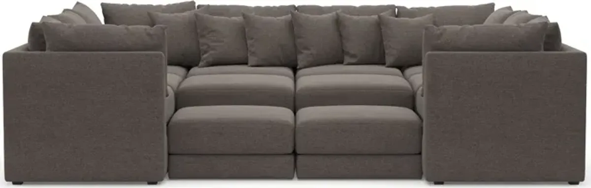 Nest Foam Comfort Eco Performance Fabric 9-Piece Sectional - Presidio Steel