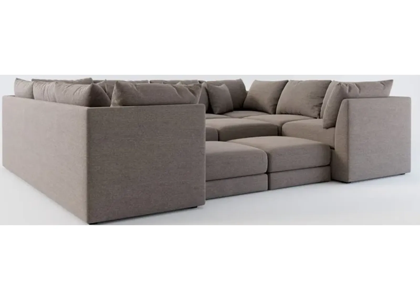 Nest Foam Comfort Eco Performance Fabric 9-Piece Sectional - Presidio Steel