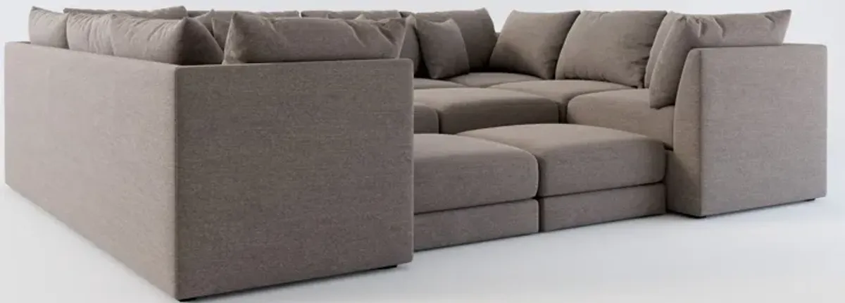 Nest Foam Comfort Eco Performance Fabric 9-Piece Sectional - Presidio Steel