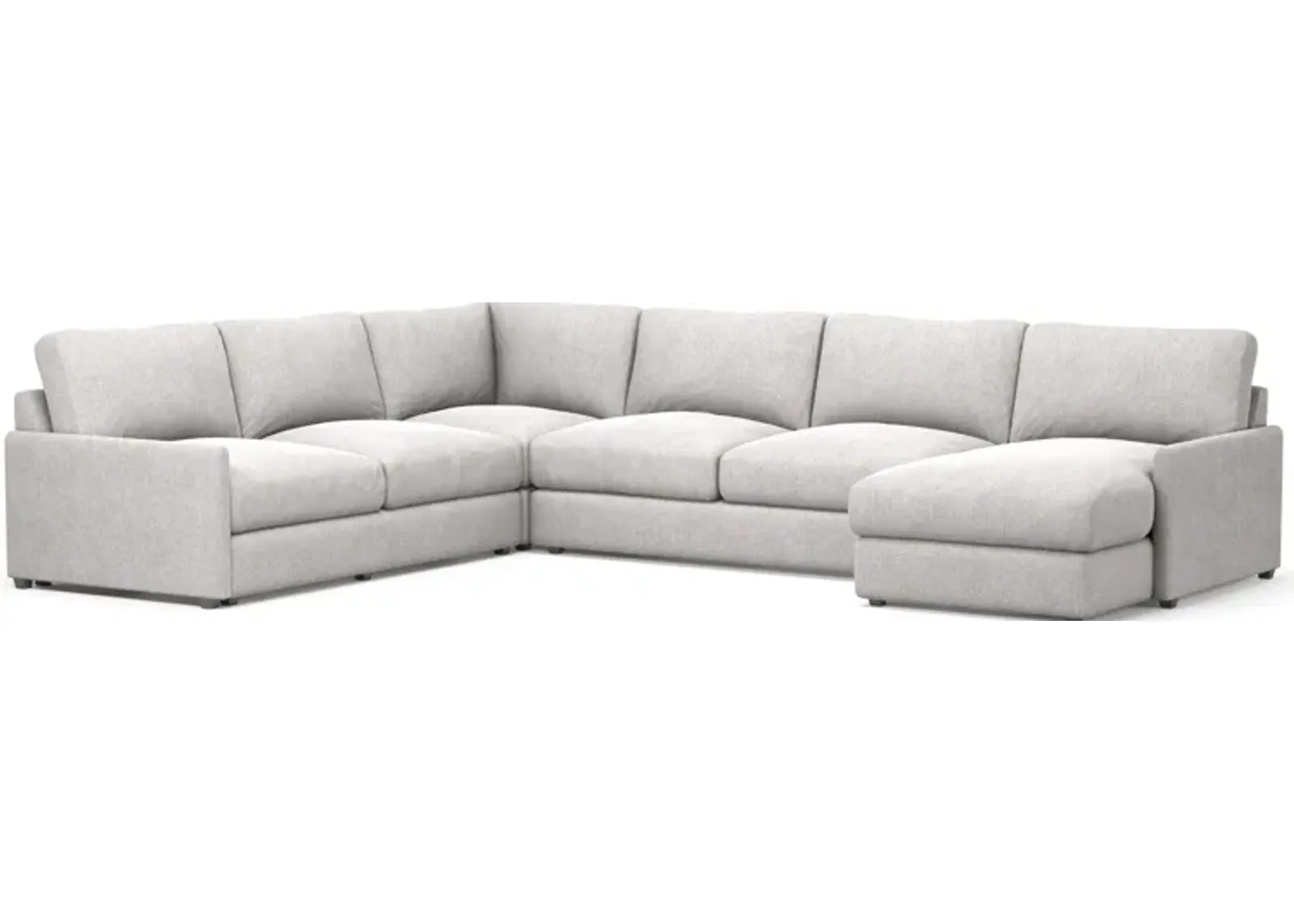 Jasper Foam Comfort 4-Piece Sectional with Right-Facing Chaise - Burmese Granite