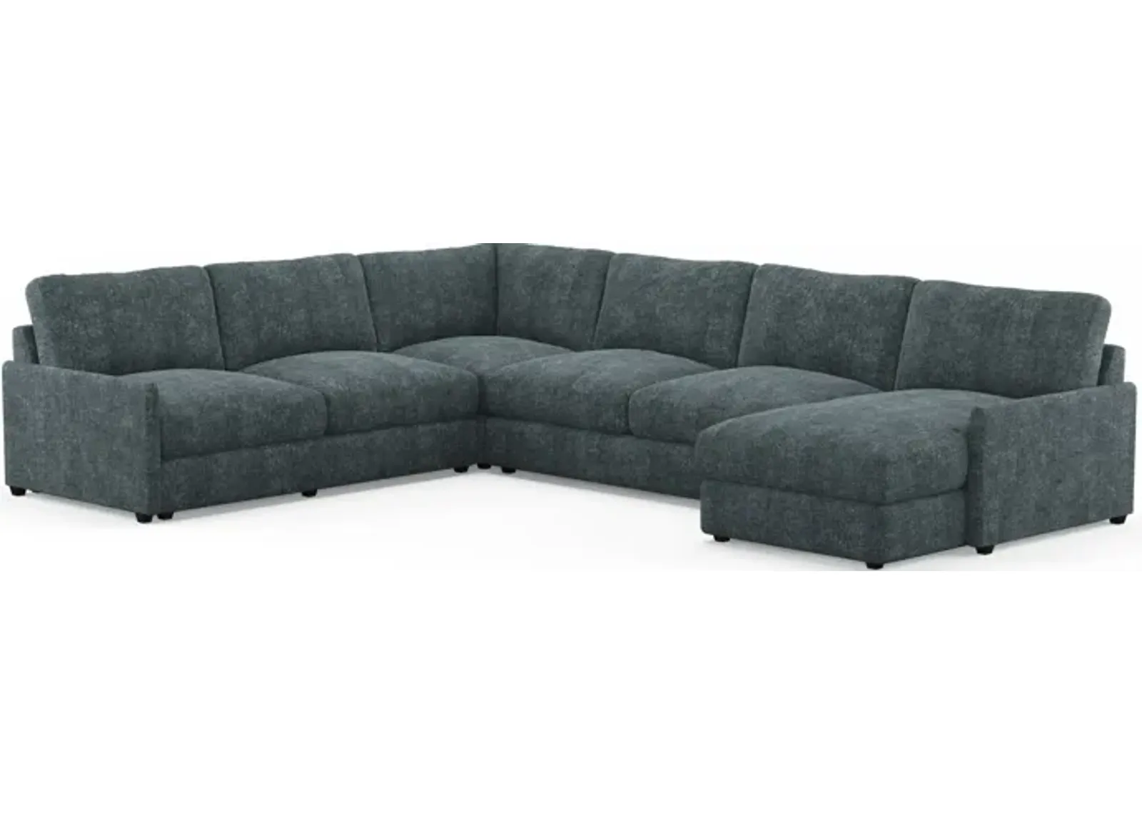 Jasper Foam Comfort 4-Piece Sectional with Right-Facing Chaise - Contessa Shadow