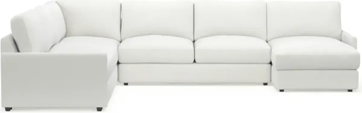 Jasper Foam Comfort 4-Piece Sectional with Right-Facing Chaise - Contessa Vanilla