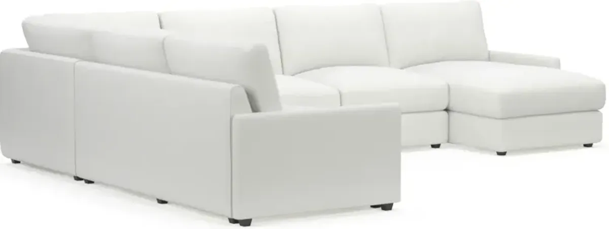 Jasper Foam Comfort 4-Piece Sectional with Right-Facing Chaise - Contessa Vanilla