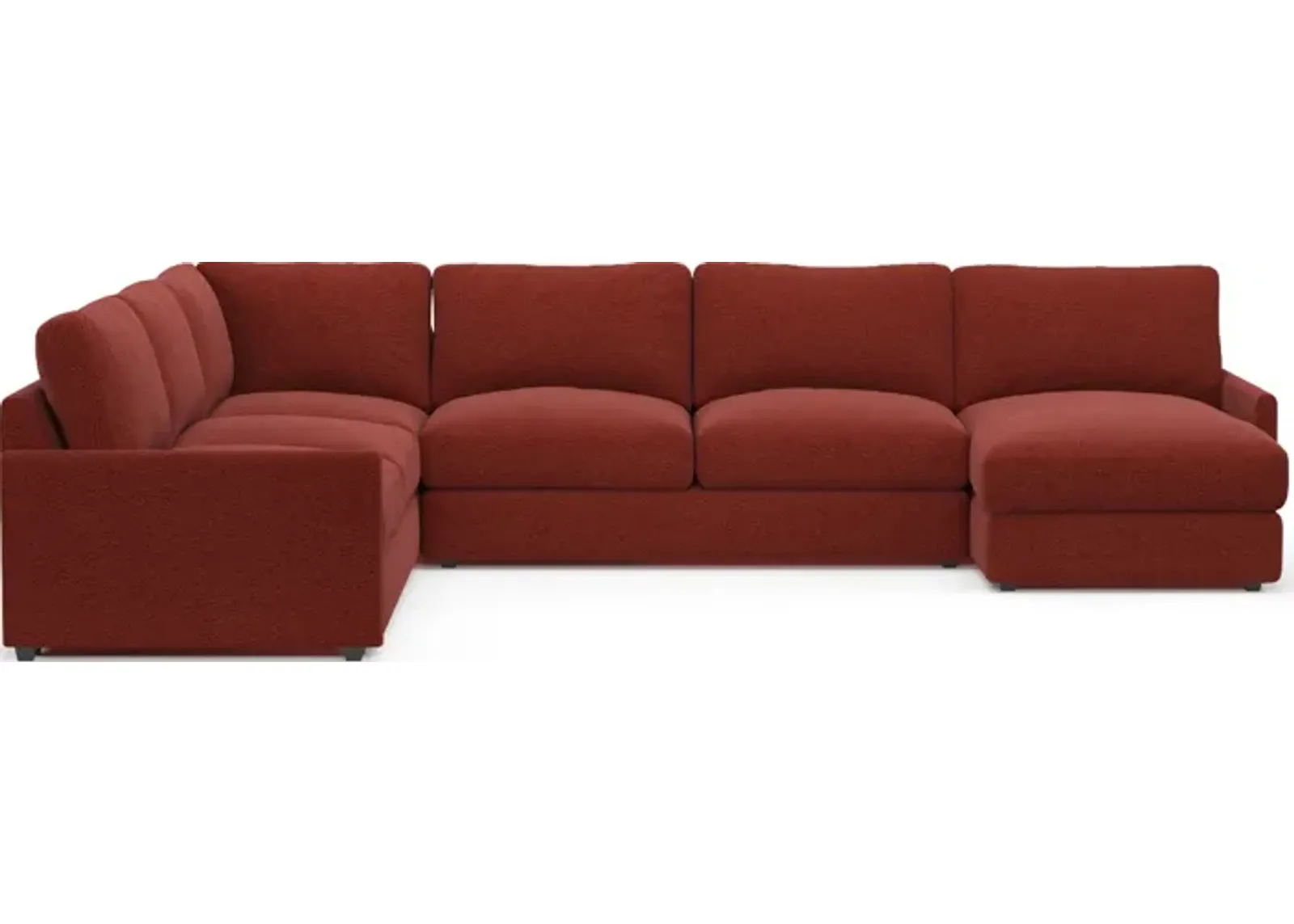 Jasper Foam Comfort 4-Piece Sectional with Right-Facing Chaise - Bloke Brick