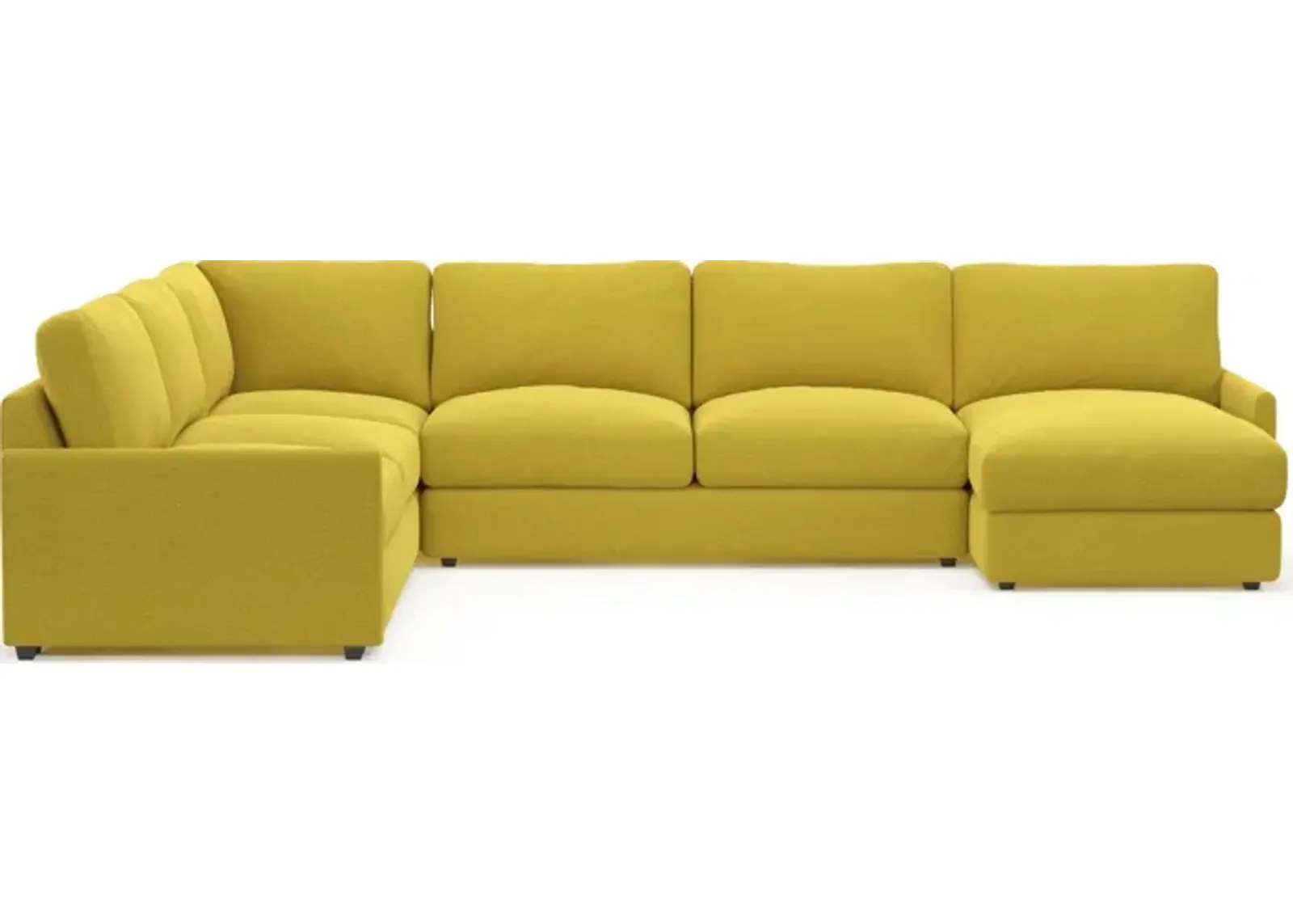 Jasper Foam Comfort 4-Piece Sectional with Right-Facing Chaise - Bloke Goldenrod