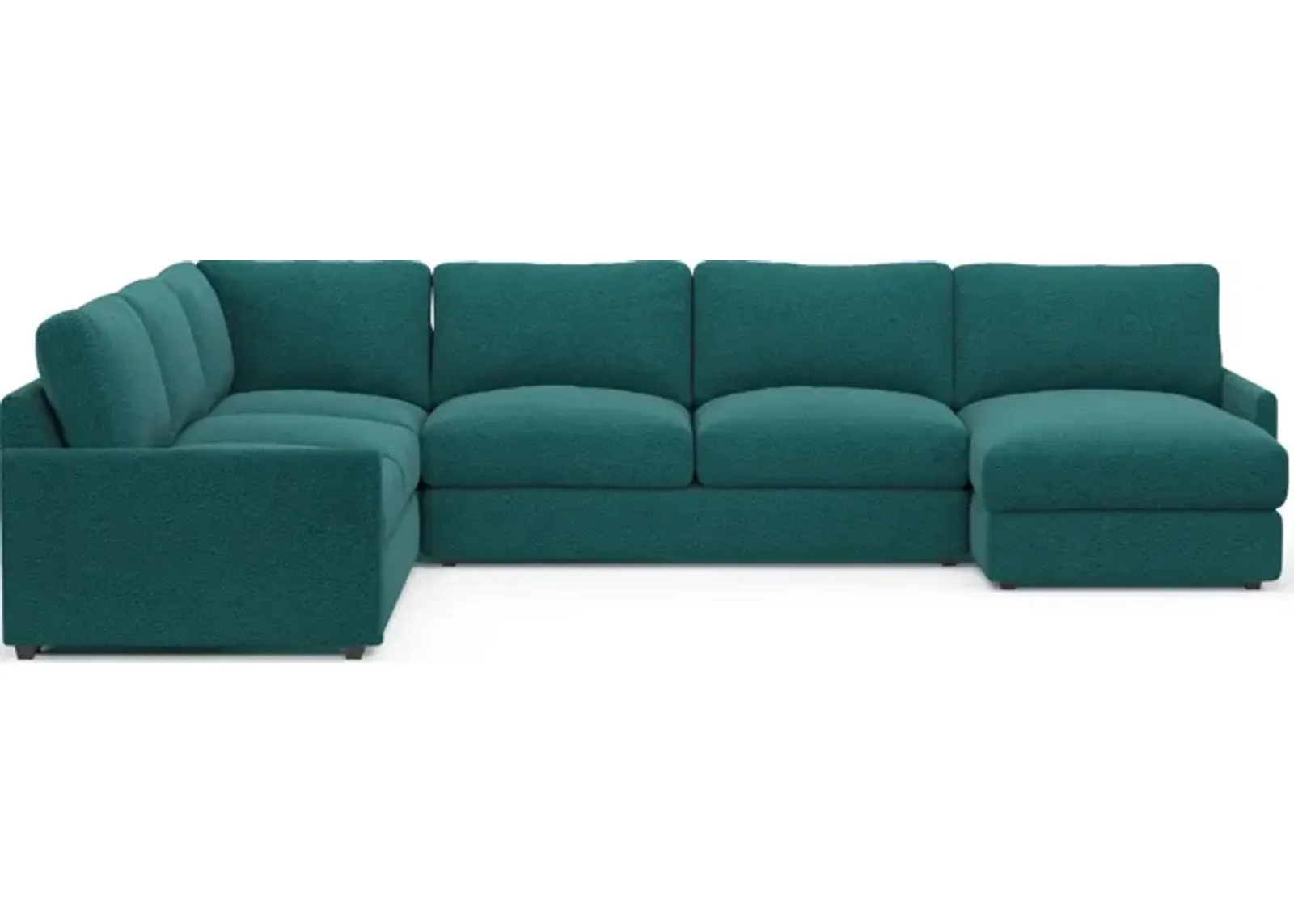 Jasper Foam Comfort 4-Piece Sectional with Right-Facing Chaise - Bloke Peacock