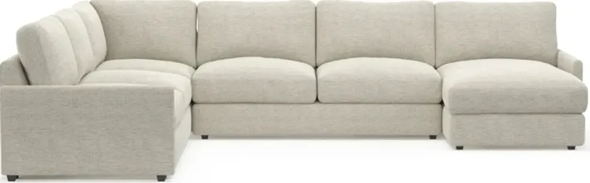 Jasper Foam Comfort 4-Piece Sectional with Right-Facing Chaise - Merino Chalk