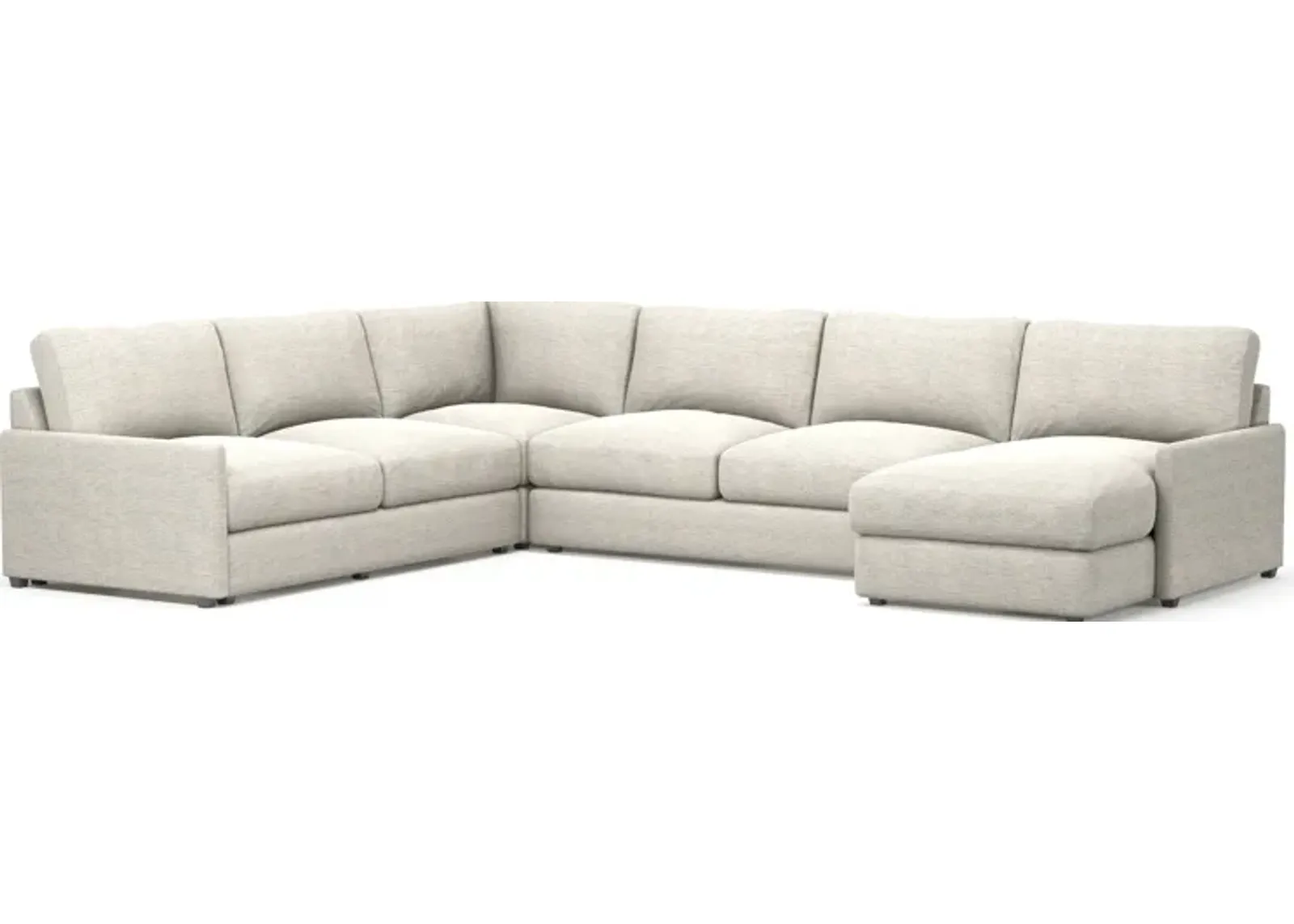 Jasper Foam Comfort 4-Piece Sectional with Right-Facing Chaise - Merino Chalk