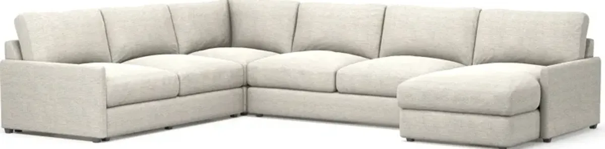 Jasper Foam Comfort 4-Piece Sectional with Right-Facing Chaise - Merino Chalk