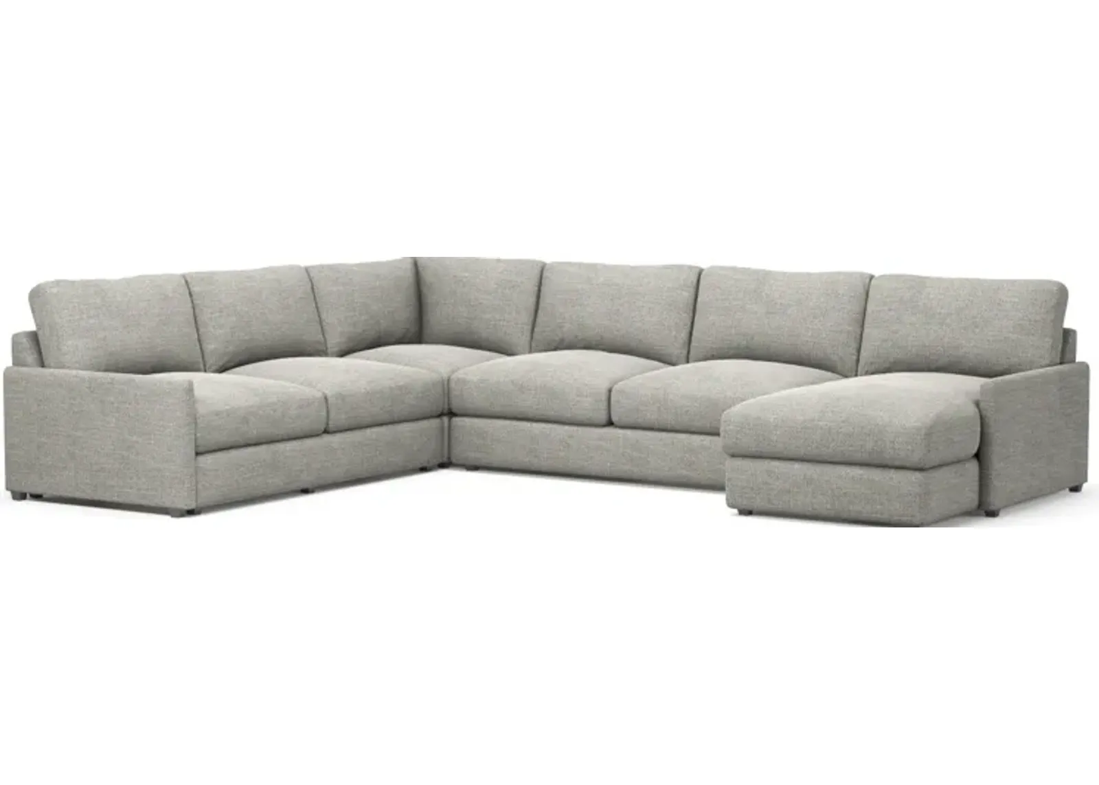 Jasper Foam Comfort 4-Piece Sectional with Right-Facing Chaise - Pandora Pepper