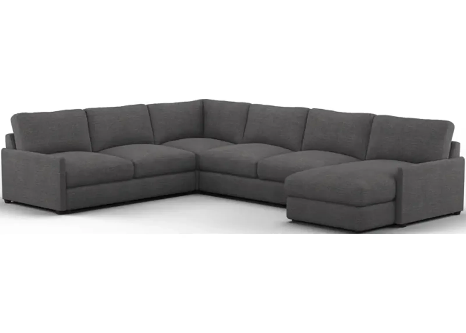 Jasper Foam Comfort 4-Piece Sectional with Right-Facing Chaise - Curious Charcoal