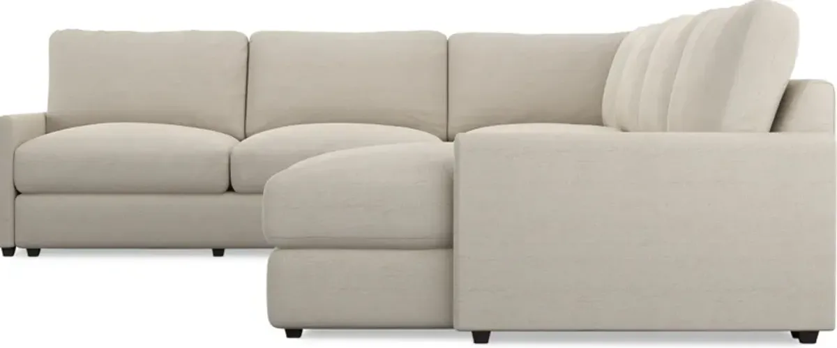 Jasper Foam Comfort 4-Piece Sectional with Right-Facing Chaise - Curious Pearl