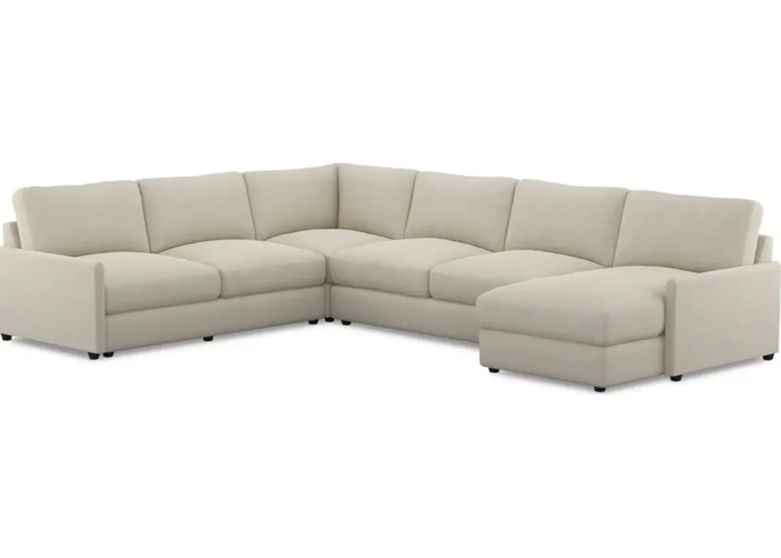 Jasper Foam Comfort 4-Piece Sectional with Right-Facing Chaise - Curious Pearl