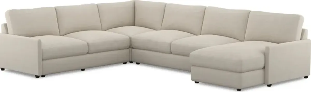 Jasper Foam Comfort 4-Piece Sectional with Right-Facing Chaise - Curious Pearl