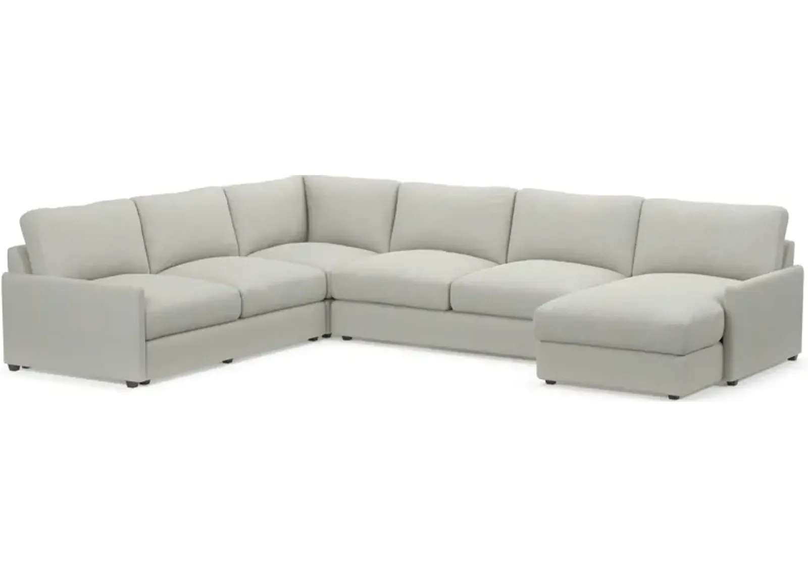 Jasper Foam Comfort 4-Piece Sectional with Right-Facing Chaise - Oslo Gray