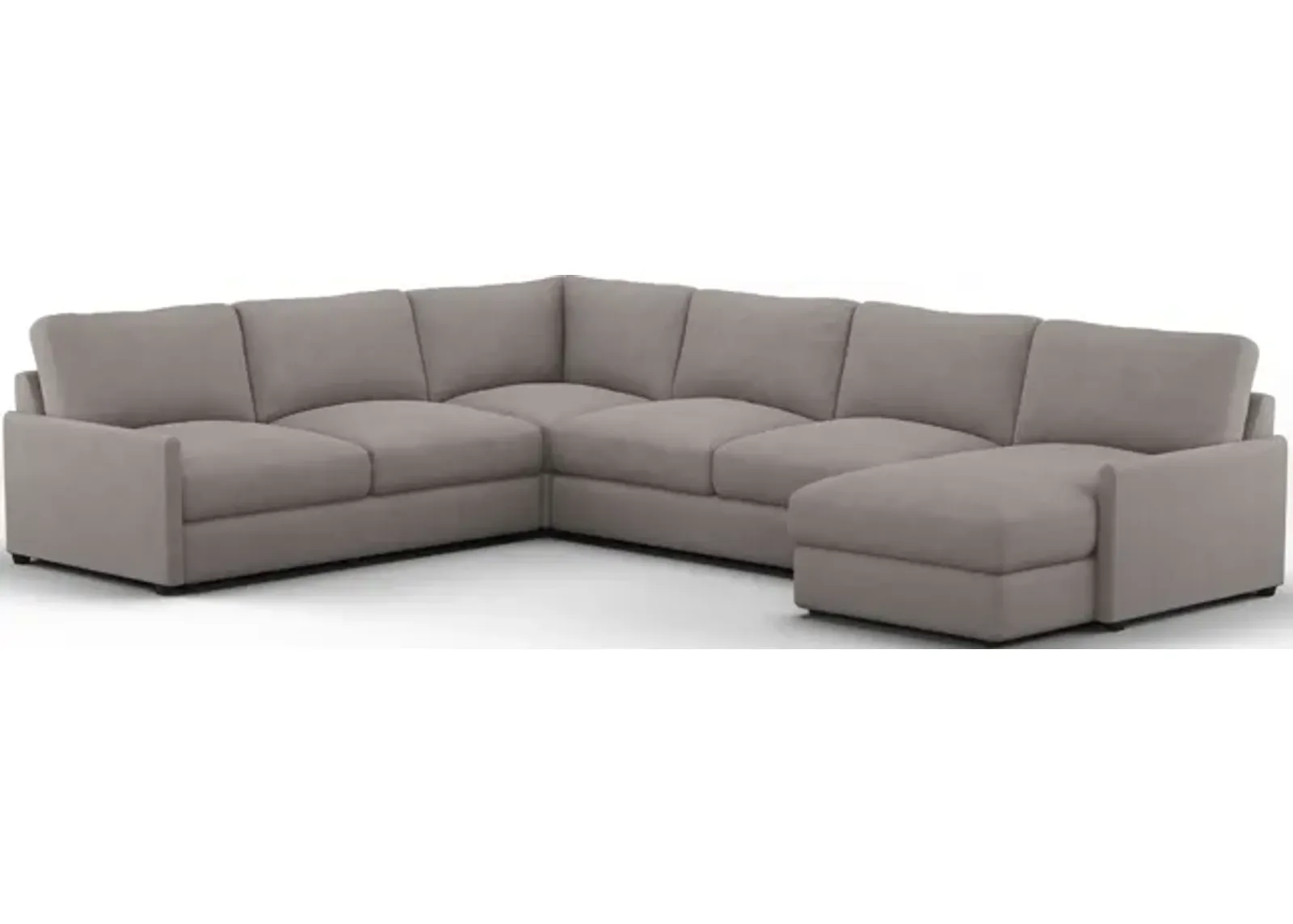 Jasper Foam Comfort 4-Piece Sectional with Right-Facing Chaise - Abington Fog