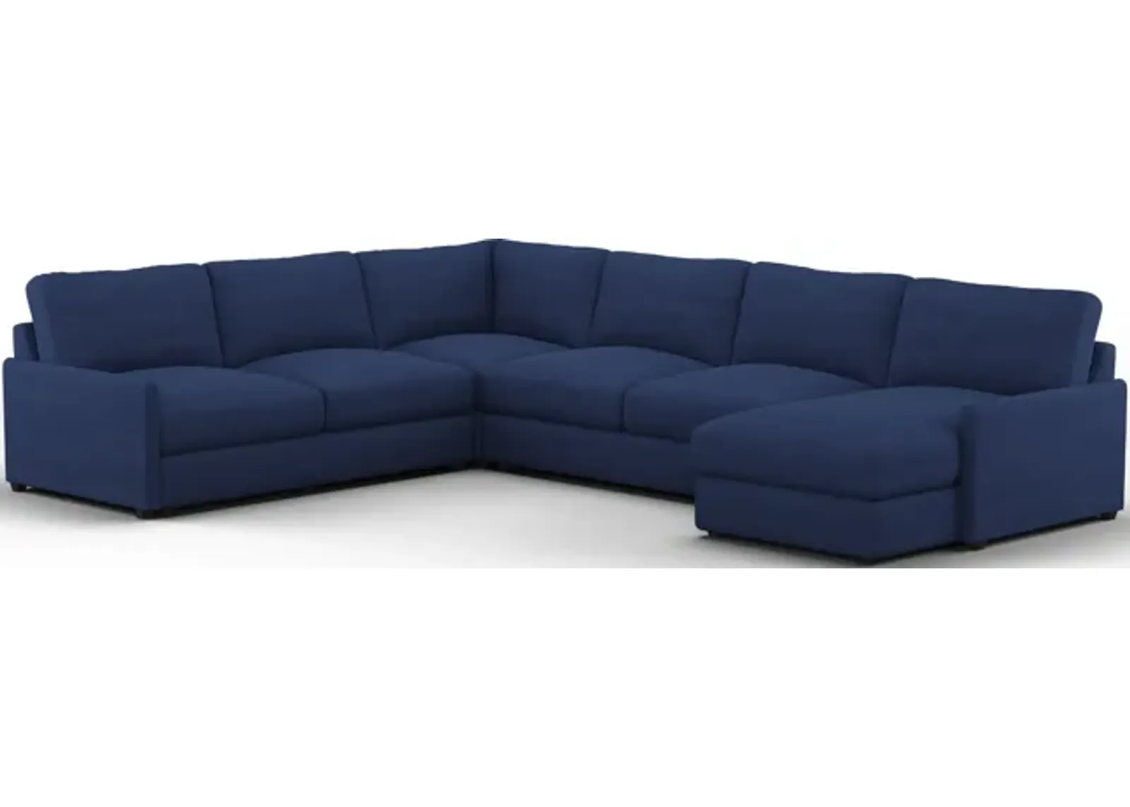 Jasper Foam Comfort 4-Piece Sectional with Right-Facing Chaise - Abington Indigo