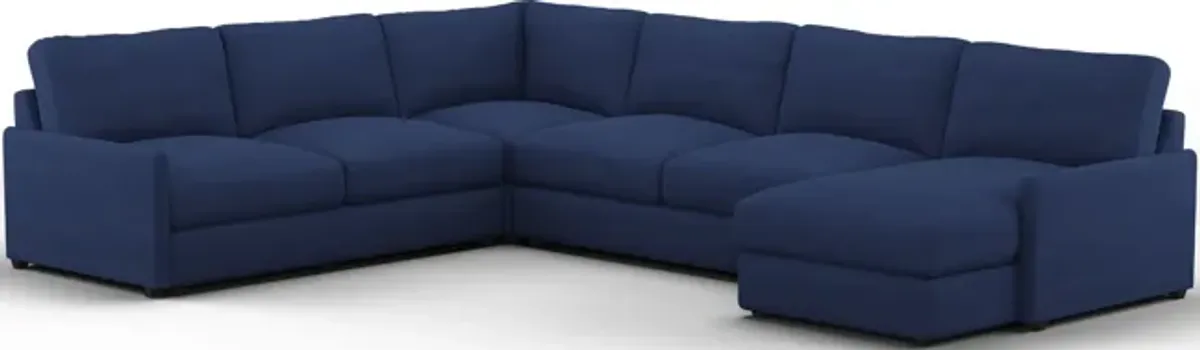 Jasper Foam Comfort 4-Piece Sectional with Right-Facing Chaise - Abington Indigo