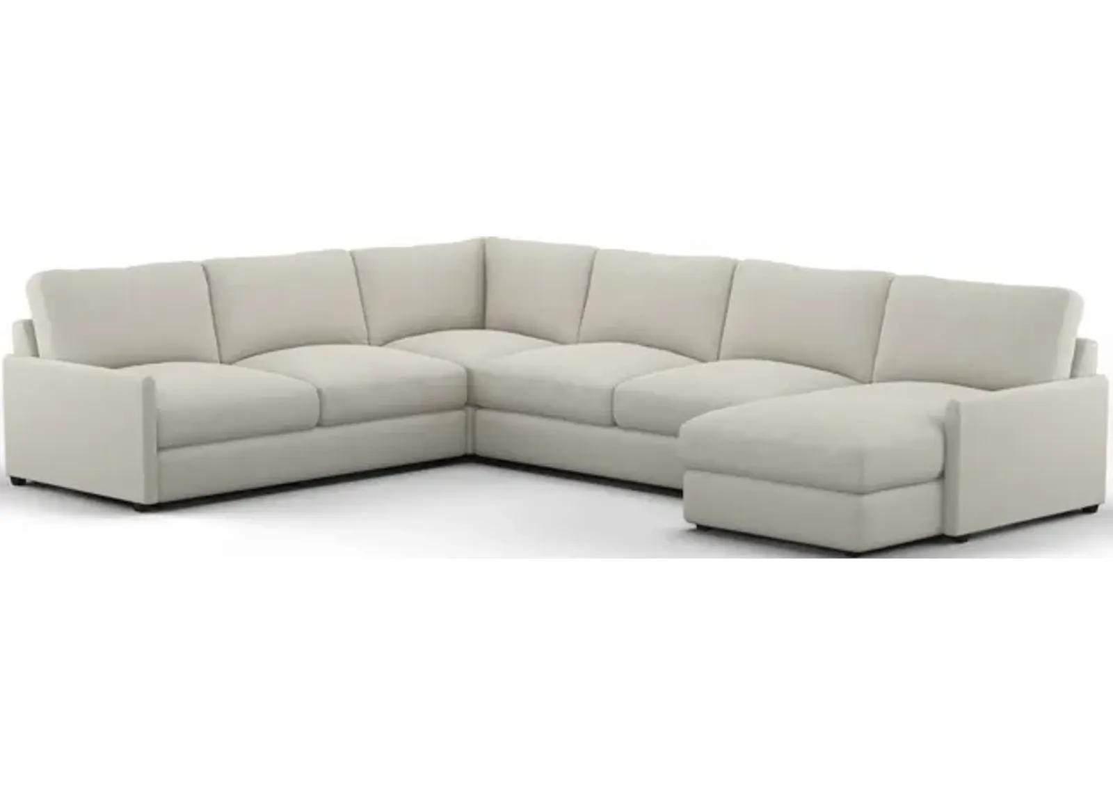 Jasper Foam Comfort 4-Piece Sectional with Right-Facing Chaise - Anders Ivory