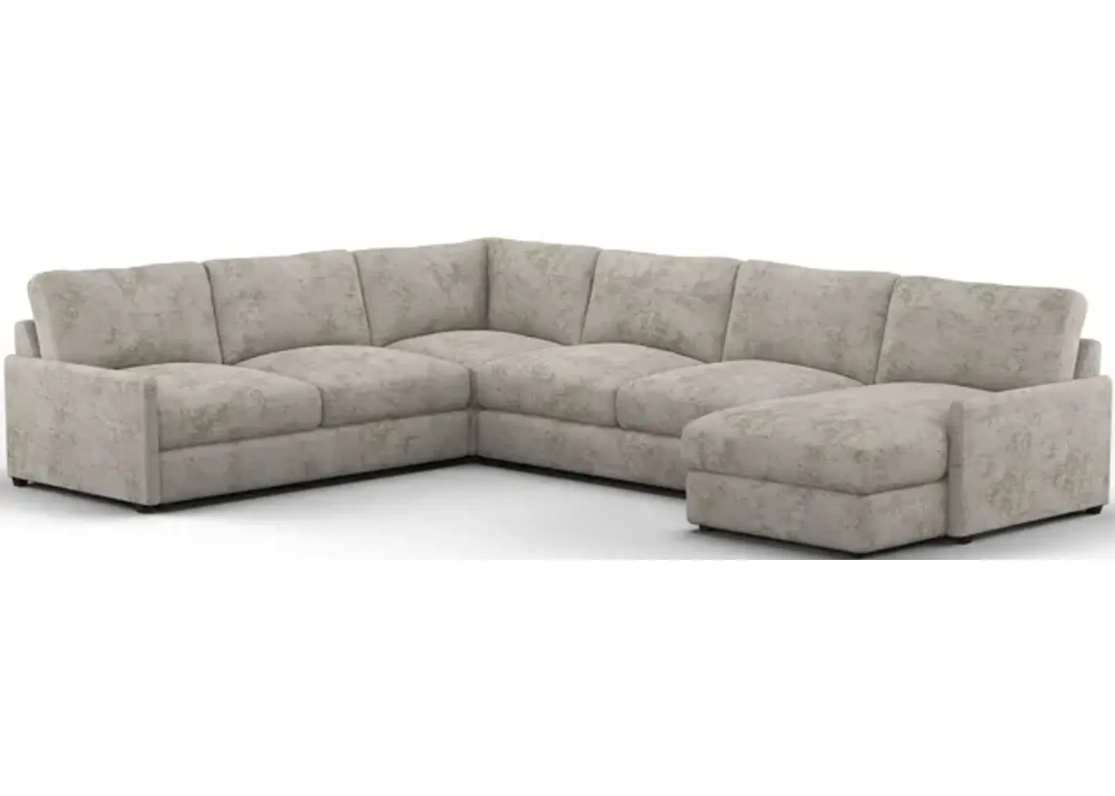 Jasper Foam Comfort 4-Piece Sectional with Right-Facing Chaise - Hearth Cement